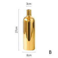 Vase moderne en métal doré B