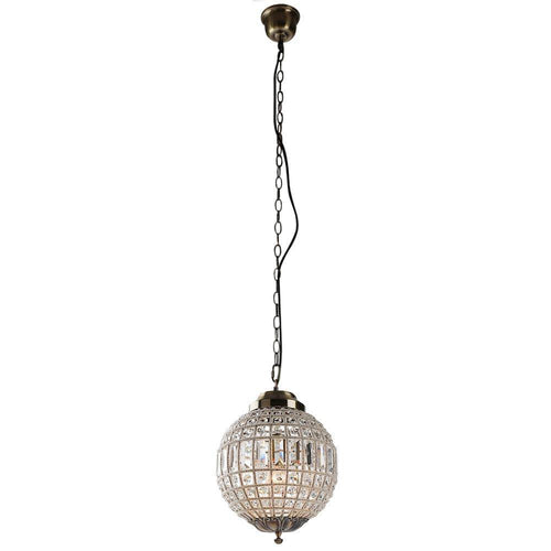 Suspension rétro à LED boule en verre cristal Luxury