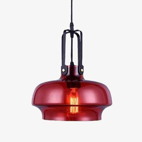 Suspension design LED en verre coloré style Hang
