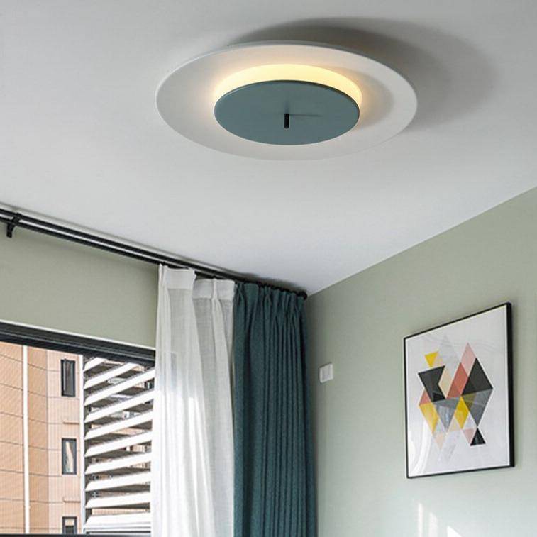 Plafonnier design à LED avec disque en aluminium coloré Macaron