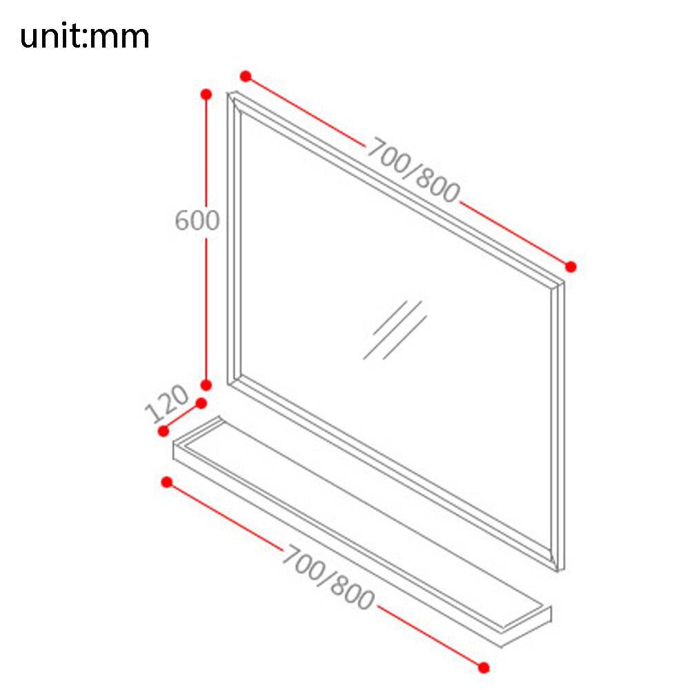 Miroir mural rectangulaire en aluminium Shelf - vue 7 sur 16