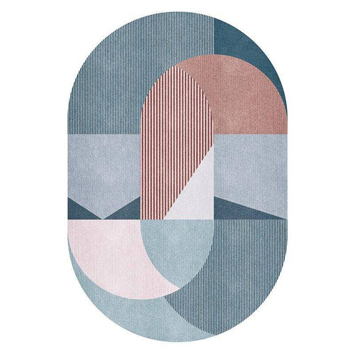 Tapis ovale moderne aux formes géométriques Sofa C
