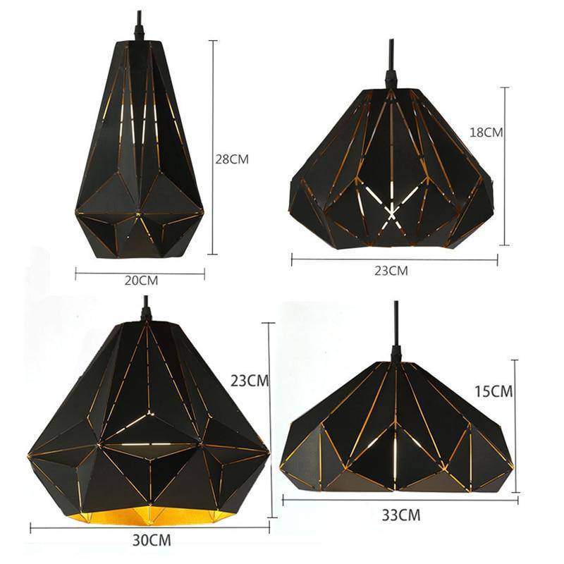 Suspension design rétro en métal noir Loft - vue 7 sur 13