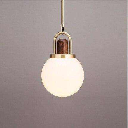 Suspension design LED avec boule en verre et métal doré - vue 7 sur 7