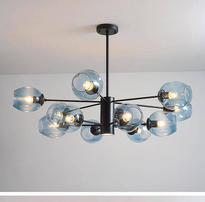 Lustre design avec branches et boules en verres Ball