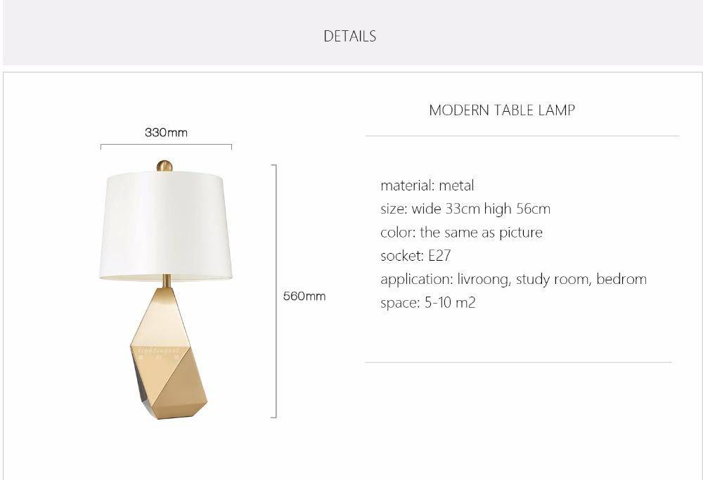 Lampe de chevet design doré géométrique Brand - vue 5 sur 6