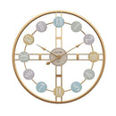 Horloge ronde design rétro en métal doré Roman 40cm