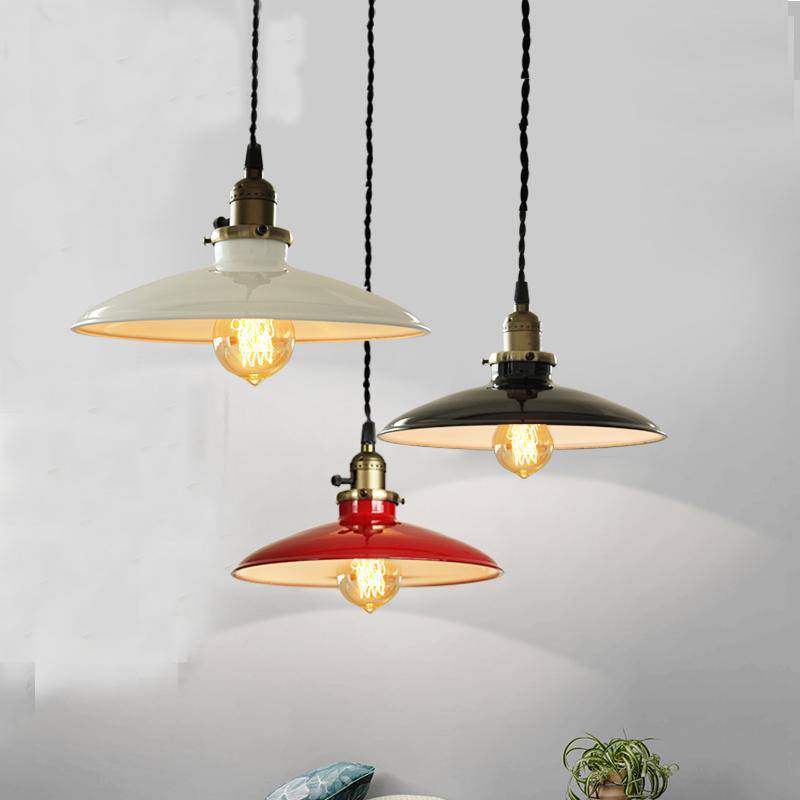 Suspension vintage à LED style rétro en métal
