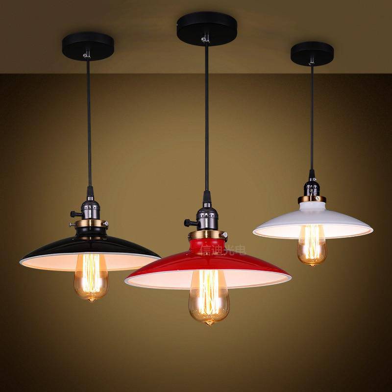 Suspension vintage à LED style rétro en métal
