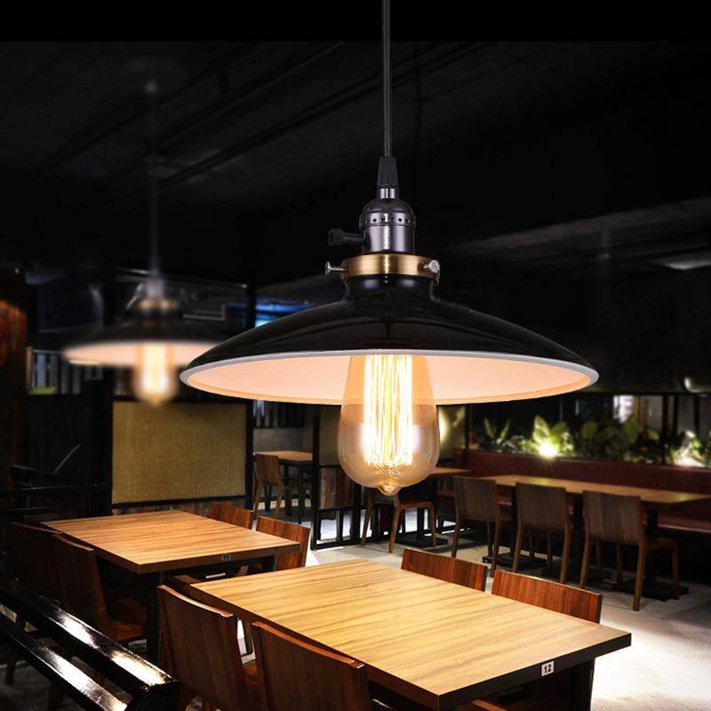 Suspension vintage à LED style rétro en métal