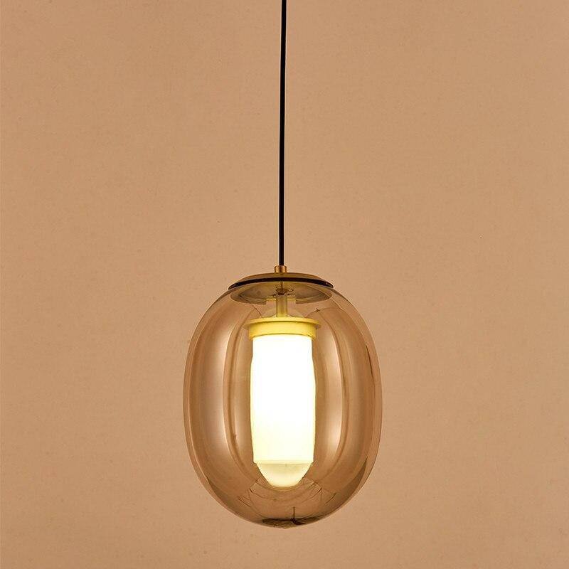 Suspension LED design bulle en verre colorée fumée - vue 5 sur 4
