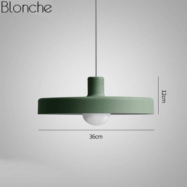 Suspension design LED à plat en métal coloré Loft - vue 7 sur 9