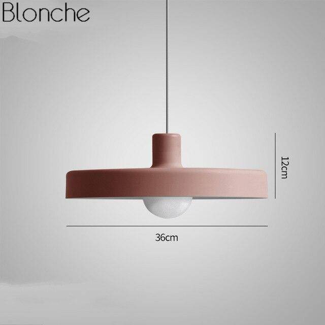 Suspension design LED à plat en métal coloré Loft - vue 6 sur 9