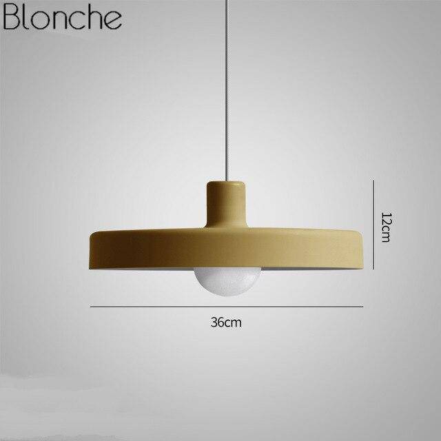 Suspension design LED à plat en métal coloré Loft - vue 8 sur 9