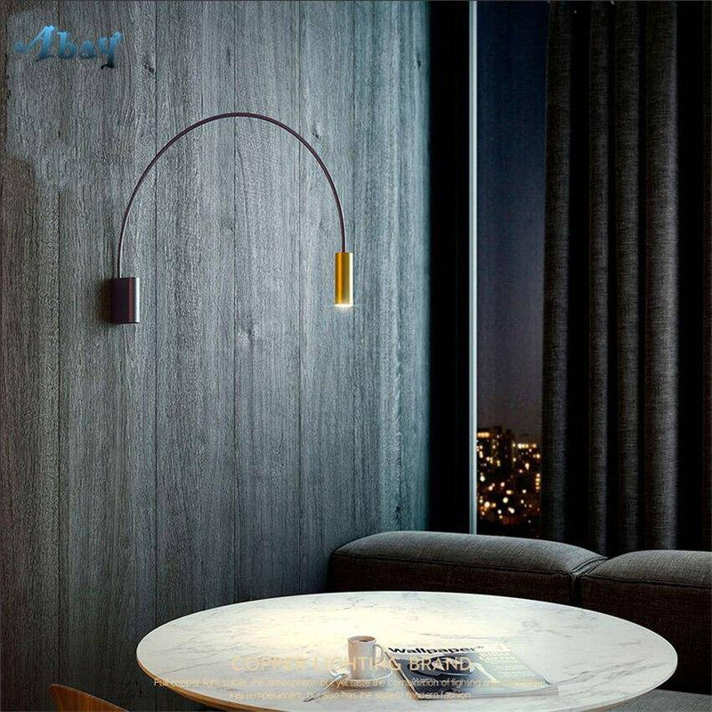 Applique murale design LED en cylindre métal doré Sconce