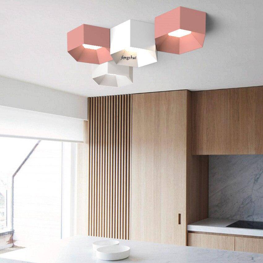 Plafonnier design à LED géométrique de couleur Art - vue 3 sur 11