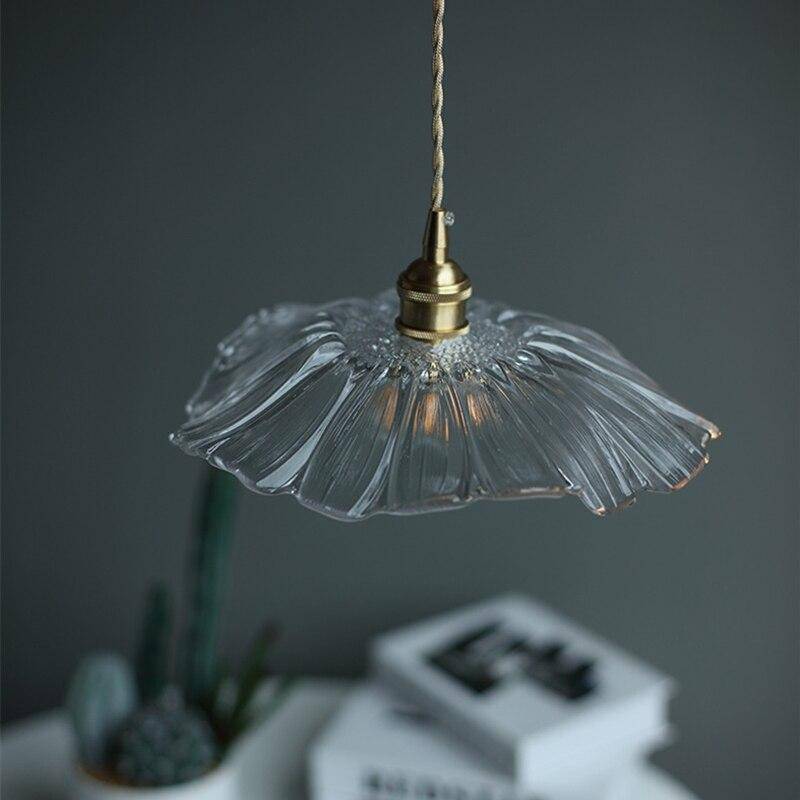 Suspension rétro LED avec abat-jour en verre style flowers - vue 4 sur 4