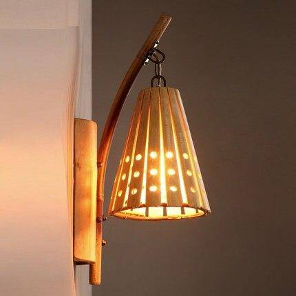 Applique en bambou style vintage à LED