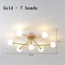 Lustre design à LED en métal avec plusieurs boules en verre Creative