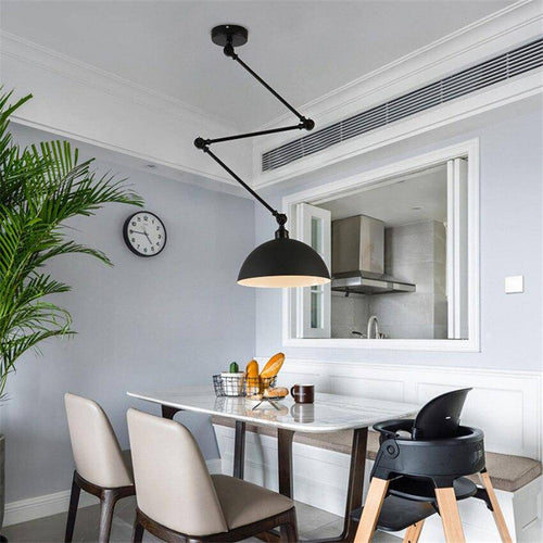 Plafonnier LED design à bras articulé et abat-jour coloré Macaron