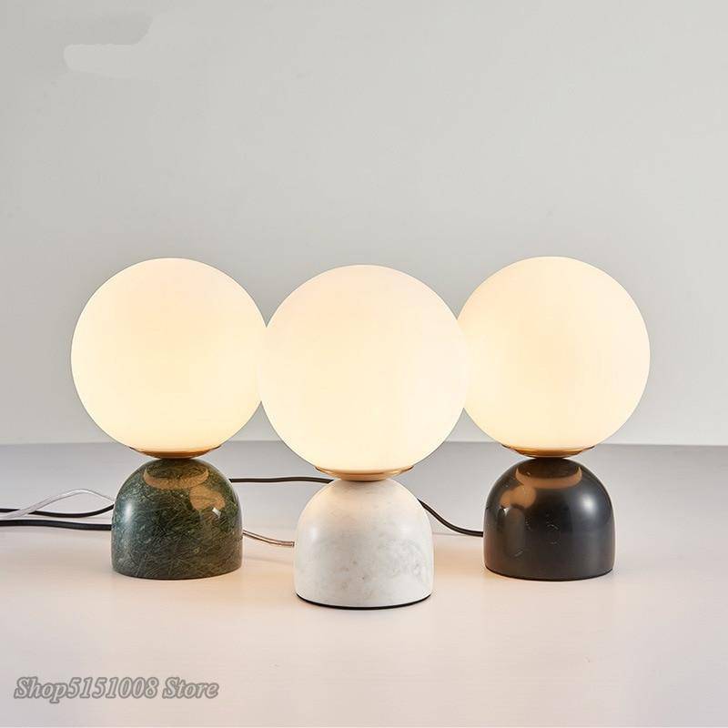 Lampe de bureau ou chevet à LED avec support façon marbre - vue 5 sur 7