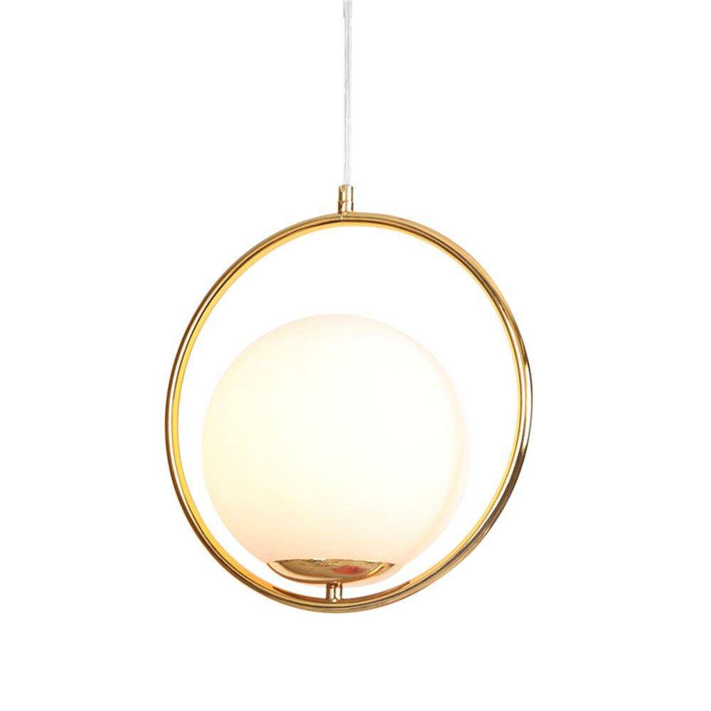 Suspension design LED avec anneau doré et boule en verre Luxury - vue 3 sur 6