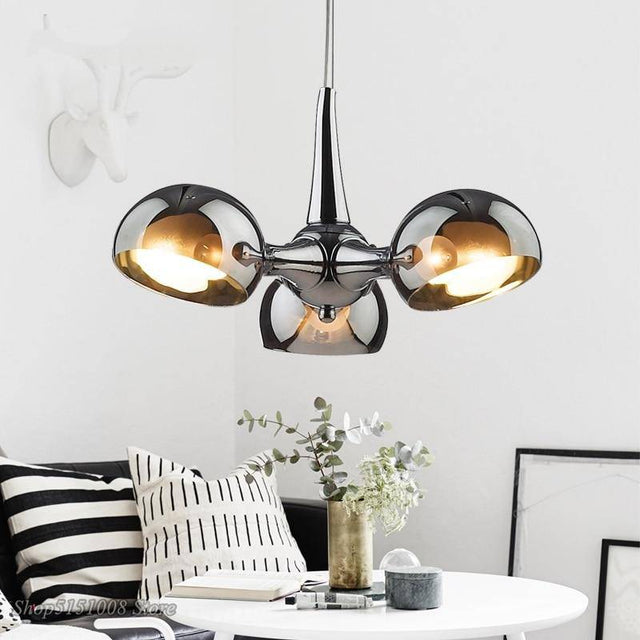 Suspension design LED avec abat-jour arrondi en verre Rui