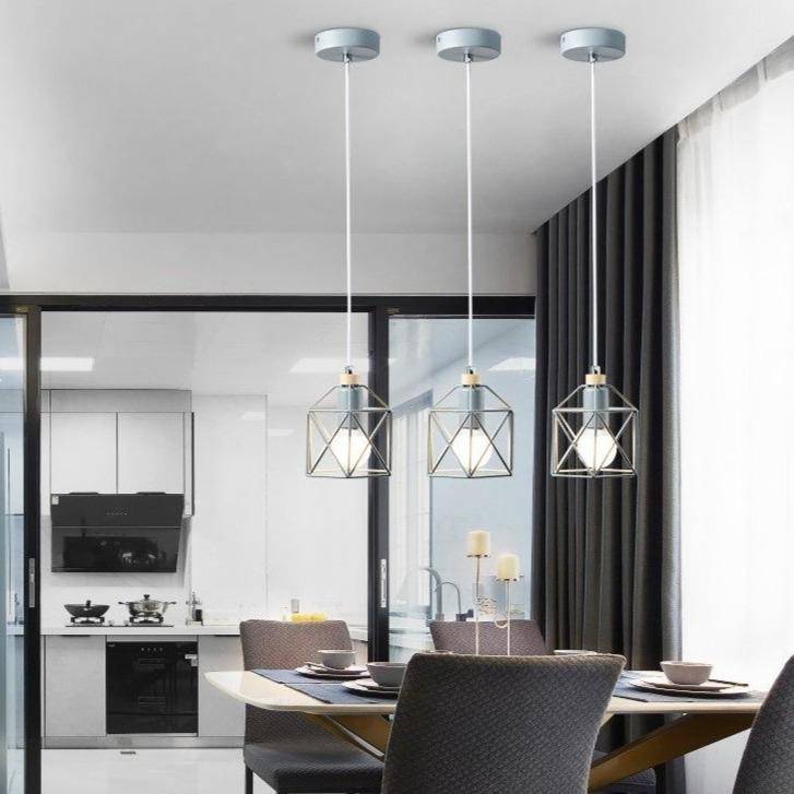 Suspension à LED avec cage en métal Modern