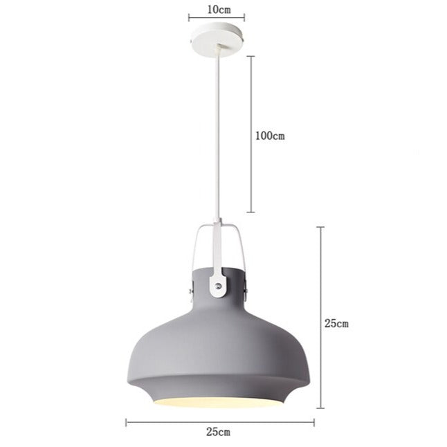 Suspension industrielle avec abat-jour arrondi et coloré Aliza - vue 10 sur 10
