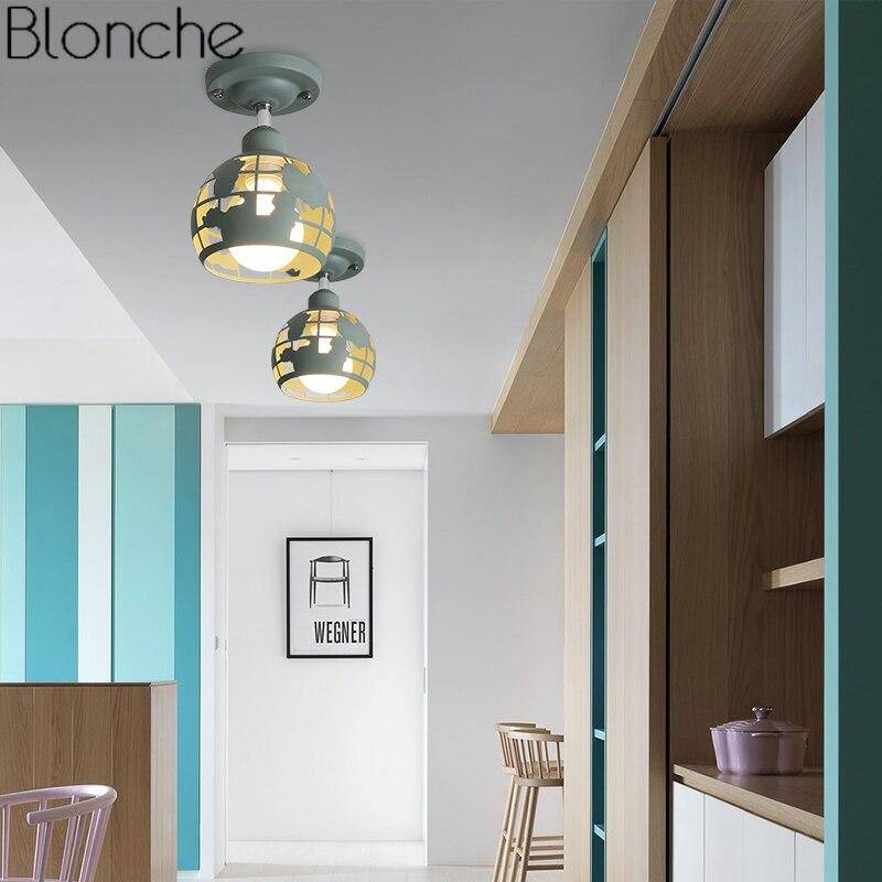 Suspension moderne à LED en métal coloré style Kids