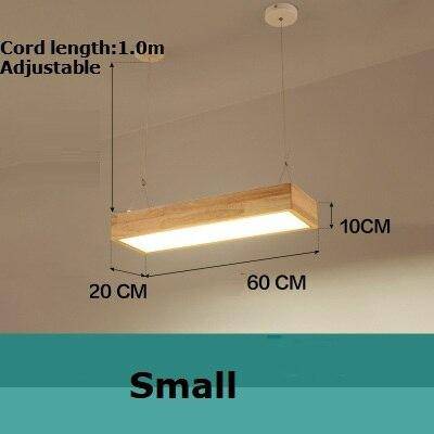 Lustre moderne à LED avec rectangle aux bords épais en bois Fly - vue 6 sur 8