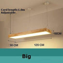 Lustre moderne à LED avec rectangle aux bords épais en bois Fly