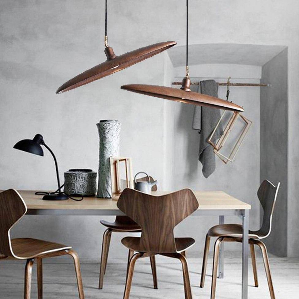 Suspension design à LED avec abat-jours en bois style Nordic - vue 3 sur 20