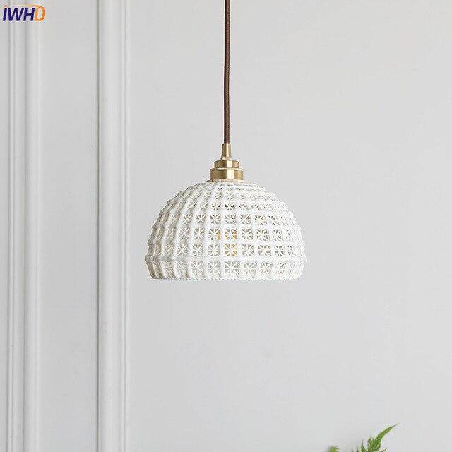 Suspension avec abat-jour style japonais moderne