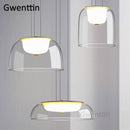 Suspension LED en verre de plusieurs formes arrondies design