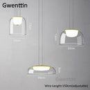 Suspension LED en verre de plusieurs formes arrondies design