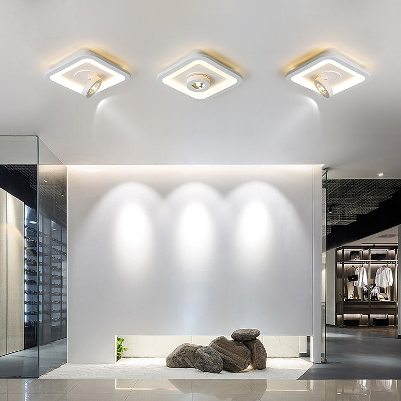 Plafonnier design LED avec spot réglable et base lumineuse Wrenn