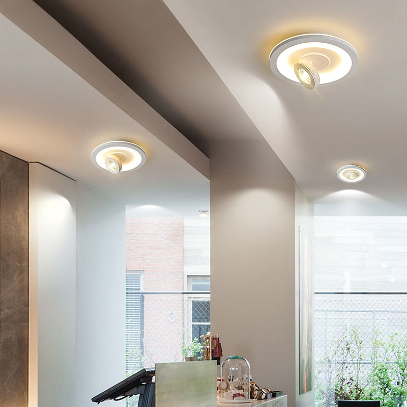 Plafonnier design LED avec spot réglable et base lumineuse Wrenn