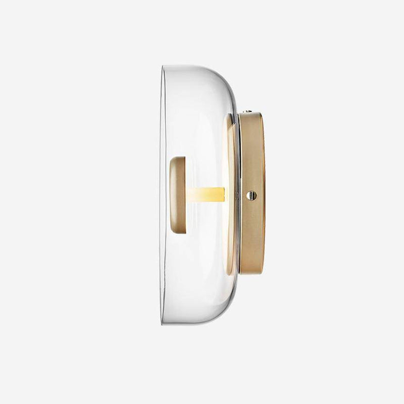 Applique murale moderne LED avec abat-jour en verre et métal Sconce