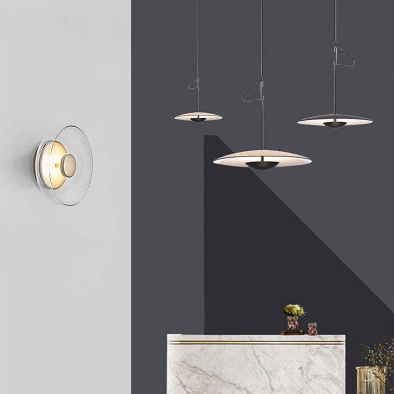 Applique murale moderne LED avec abat-jour en verre et métal Sconce