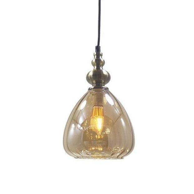 Suspension rétro LED en verre cristal colorée Coffee - vue 6 sur 7