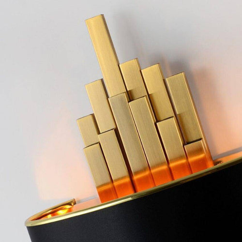 Applique LED noire et doré Pipe