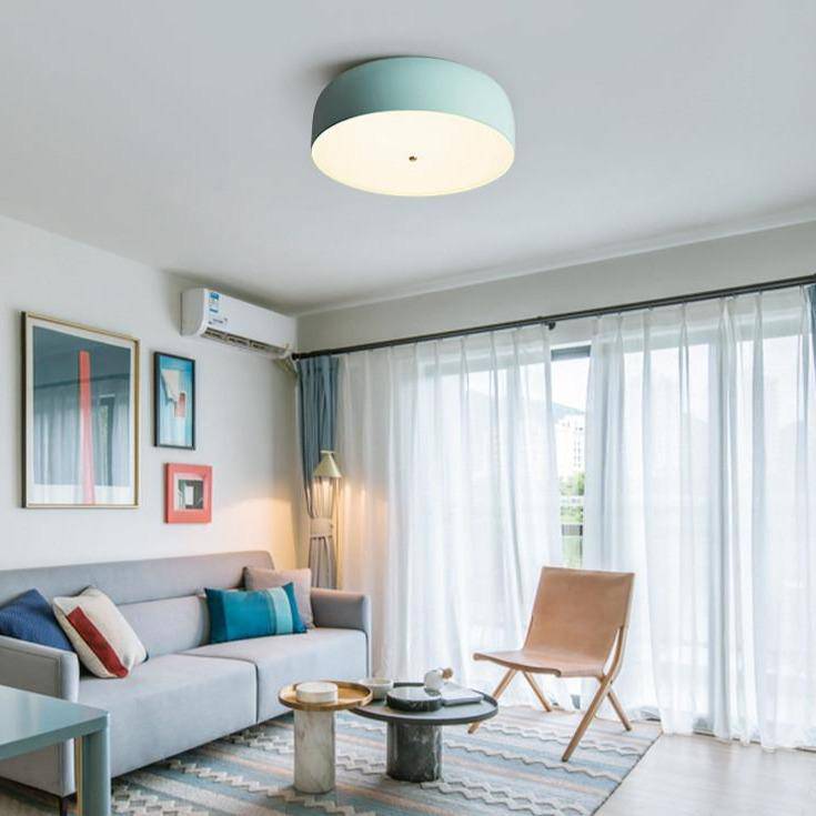 Plafonnier LED coloré rond moderne Nordic