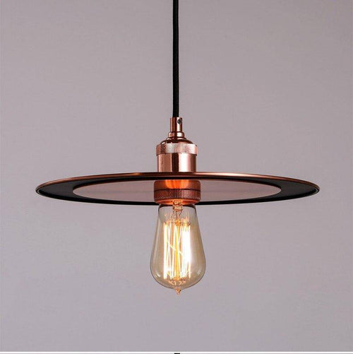 Suspension design disque chromé or rose