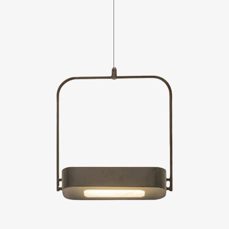 Suspension moderne en carré avec base lumineuse Saanvi