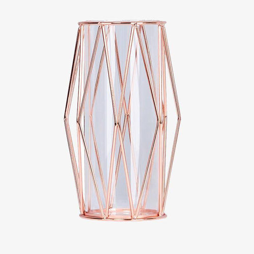 Vase design en métal et verre style Wedding