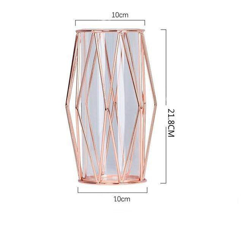 Vase design en métal et verre style Wedding