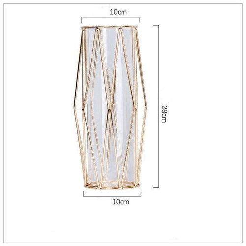 Vase design en métal et verre style Wedding