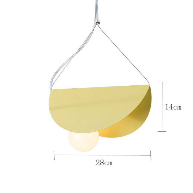 Suspension moderne LED abat-jour circulaire plat et plié Kaia - vue 8 sur 14