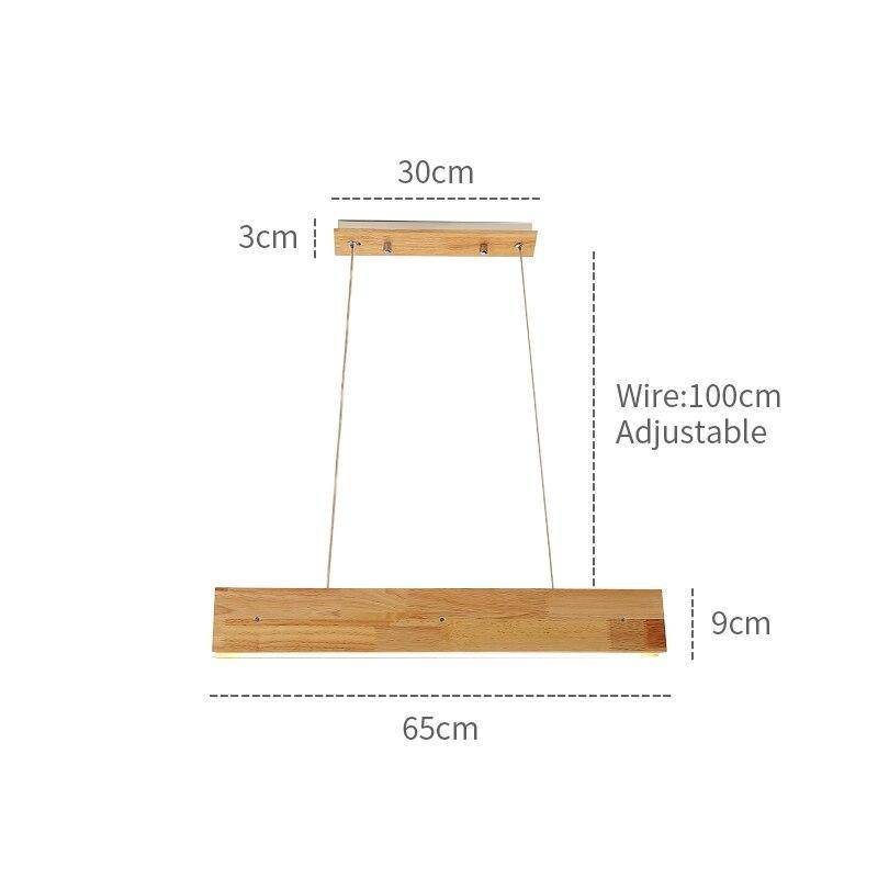 Suspension moderne LED rectangle en bois scandinave - vue 5 sur 4